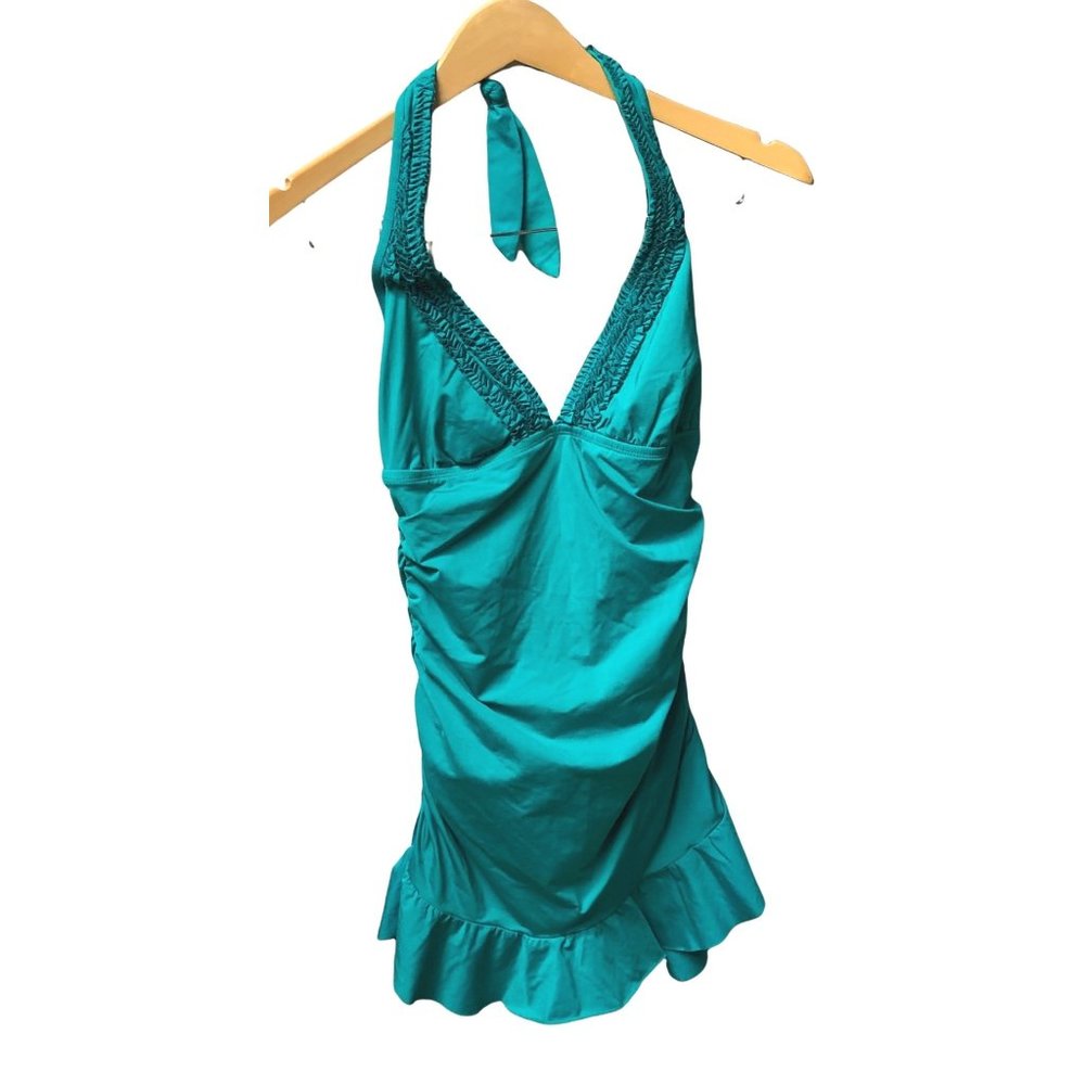 KENNETH COLE REACTION TEAL ONE PIECE SWINSUIT- HALTER